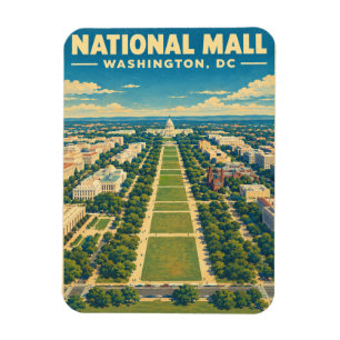 Ímã Presente de viagem retrô National Mall Washington