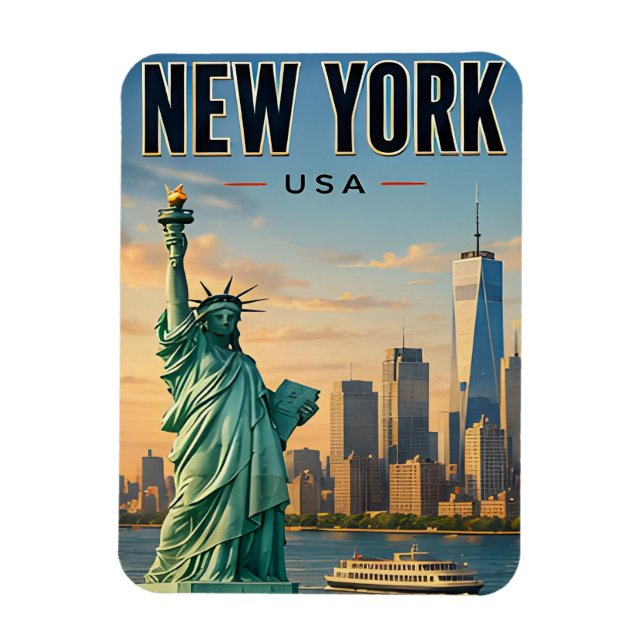 Ímã Presente de Viagem Skyline de Nova York (Vertical)