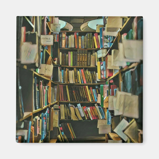 Imã Presente de vindima para amantes de livros (Frente)