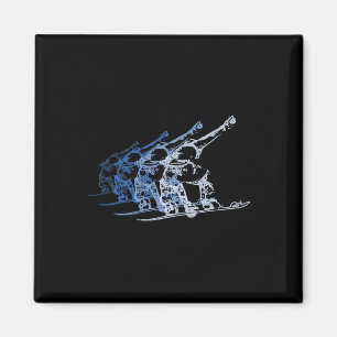 Imã Presente De Vintage Para O Wintersport Snowboarder