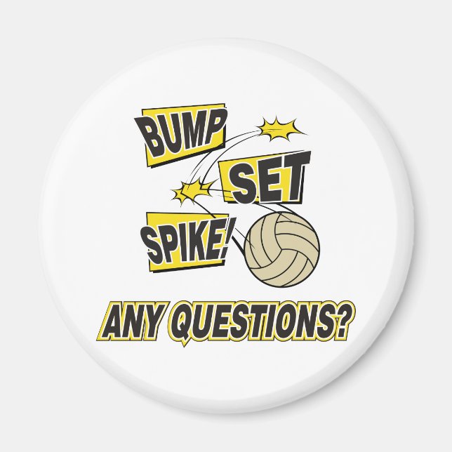 Imã Presente de Voleibol de Bump Set Spike (Frente)