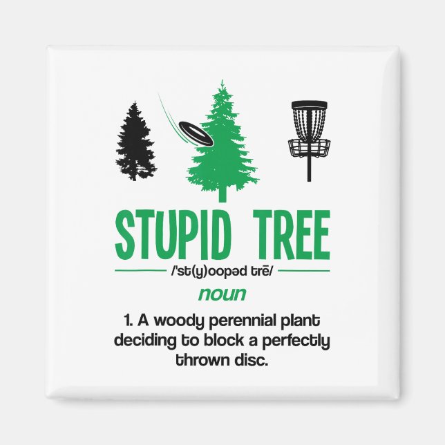 Imã Presente Dicionário Árvore Idiota Disc Golf Midran (Frente)