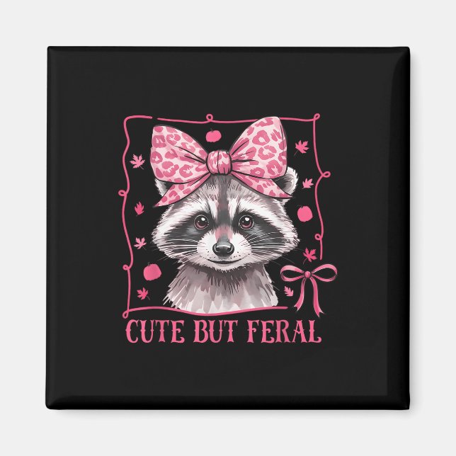 Imã Presente Divertido de Animalzinho: Mapache Fofo po (Frente)