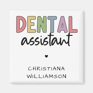 Imã Presente do Assistente Dental de Nome Personalizad