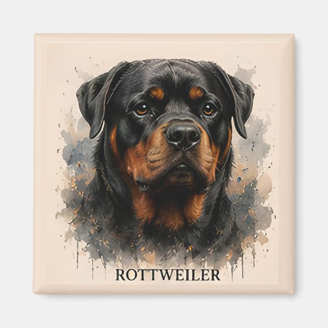 Imã Presente do Cão Guardião Rottweiler (Frente)