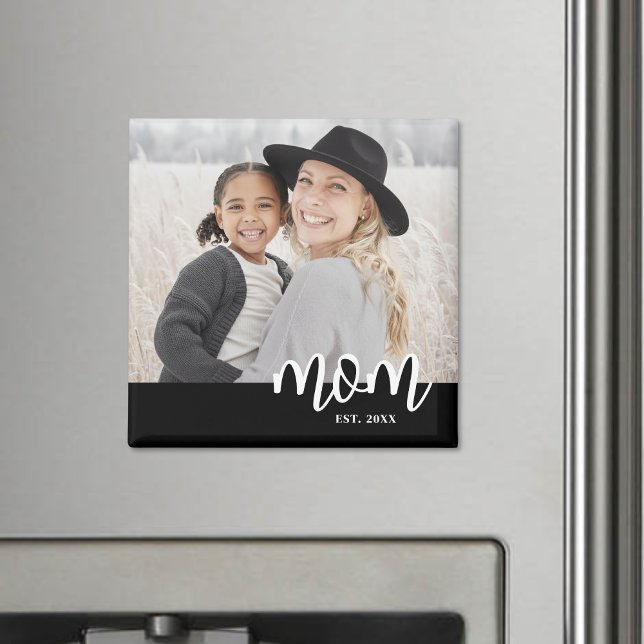 Imã Presente do Dia das Mães com Foto Estabelecido pel (Mom Established Photo Mother's Day Gift magnet )