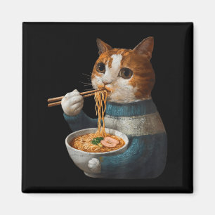 Imã Presente engraçado de anime de gato Kawaii comendo