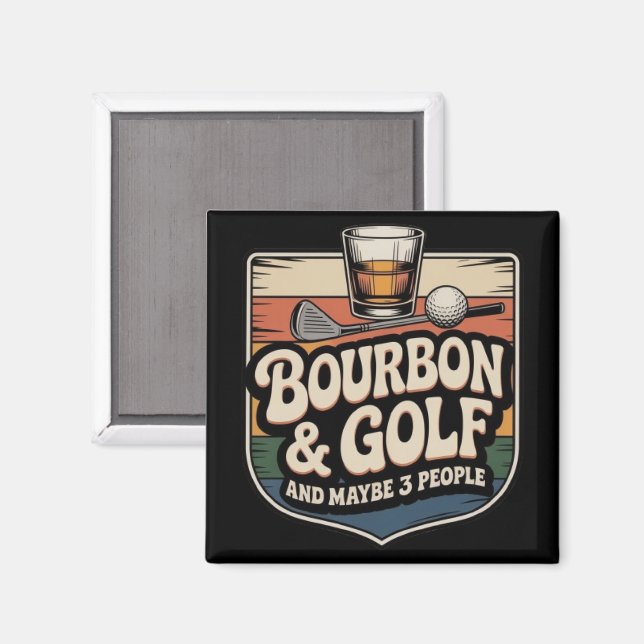 Imã Presente Engraçado de Bourbon para Pai Golfista Vi (Front/Back)