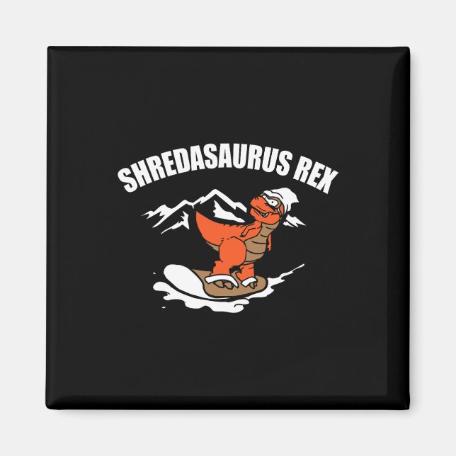 Imã Presente engraçado de dinossauro de snowboard para (Frente)