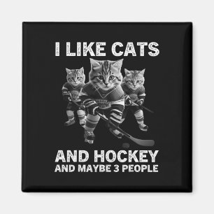 Imã Presente Engraçado de Hockey de Gato para Introver