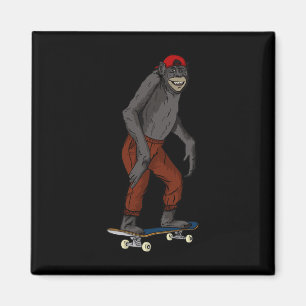 Imã Presente Engraçado de Macaco de Skate para Skate e