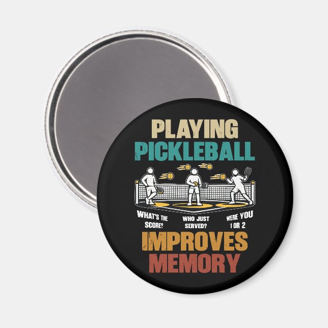 Imã Presente Engraçado de Pickleball que Melhora a Mem (Front/Back)