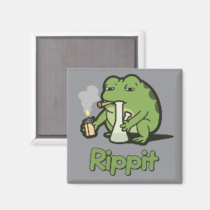 Imã Presente engraçado de Rippit Funny Frog Stoner, Rã