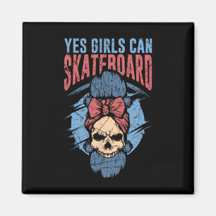 Imã Presente engraçado de skate para meninas crianças 