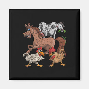 Imã Presente Engraçado Fazenda Crianças Galinha Vaca C