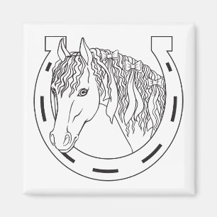 Imã Presente Equestre de Pônei Ocidental Ferradura Cav