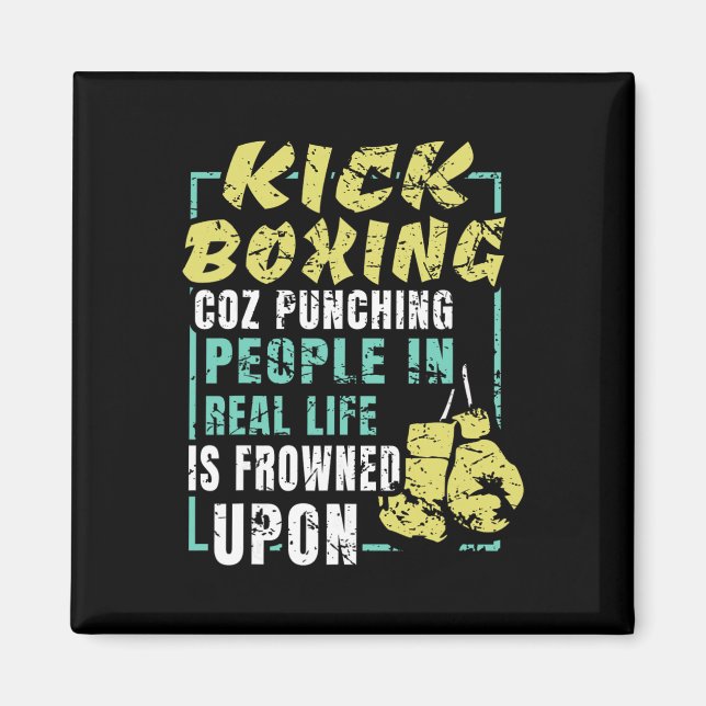Imã Presente Esportivo de Kickboxing Sarcástico para Q (Frente)