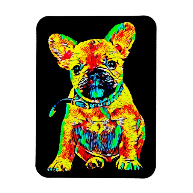 Ímã Presente Francês para Bulldog | Oferta de Arte Col (Vertical)