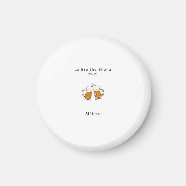 Imã Presente irlandês, parabéns, Slainte, presente de  (Frente)