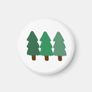 Imã Presente Minimalista de Três Pinheiros Floresta