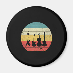 Imã Presente Musical do Guitarra Vintage Retro Sunset