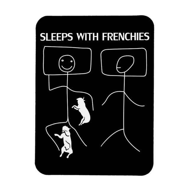 Ímã Presente no cão | Dorme Com Francês (Vertical)
