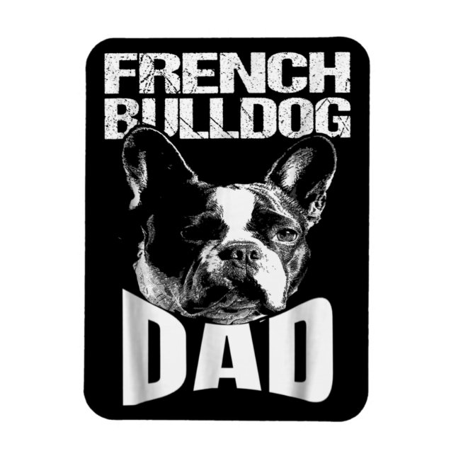 Ímã Presente no cão | Pai francês Bulldog (Vertical)