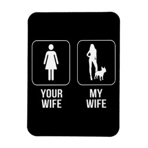 Ímã Presente no cão   Sua Esposa - Minha Esposa Buldog