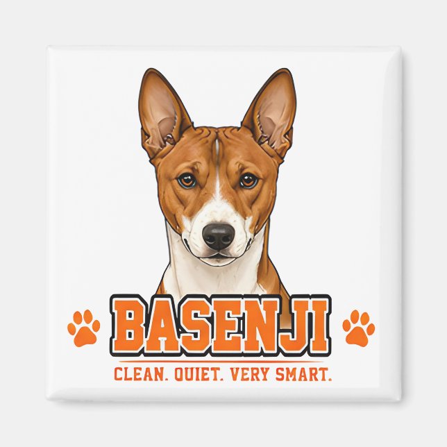 Imã 🐾 Presente para Amante de Cães Basenji 🐾 (Frente)