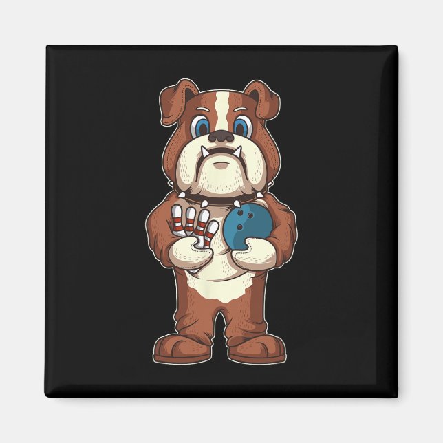 Imã Presente para amante de cães mascote Bulldog de bo (Frente)