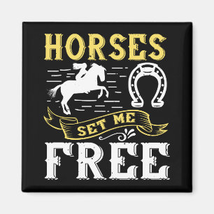 Imã Presente para Amante de Cavalos Cowgirl Cavalgada