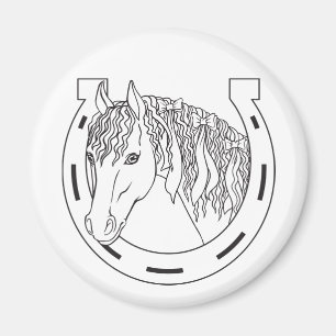 Imã Presente para Amante de Cavalos Ferradura da Sorte