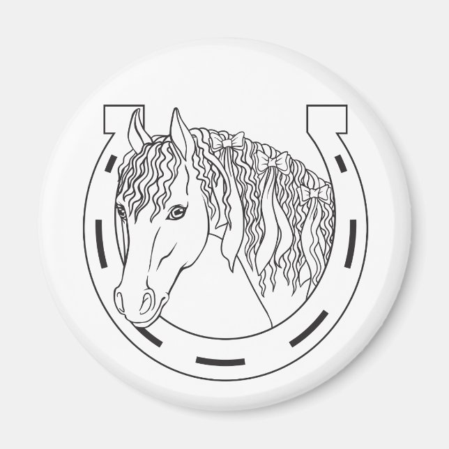 Imã Presente para Amante de Cavalos Ferradura da Sorte (Frente)