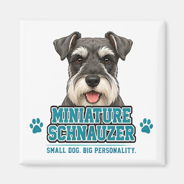 Imã 🐾 Presente para Amante de Schnauzer Miniatura 🐾 (Frente)