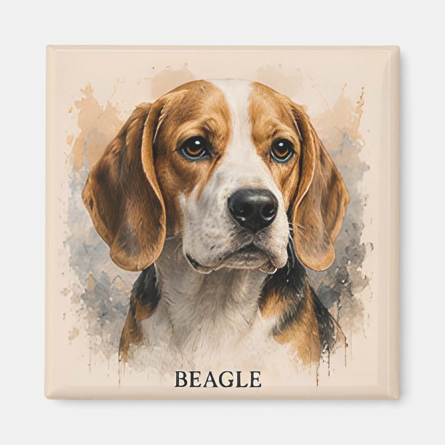 Imã Presente para Amigo Beagle Amante de Cães (Frente)