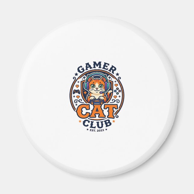 Imã Presente para Gata Gamer Mãe de Gata - Clube de Ga (Frente)