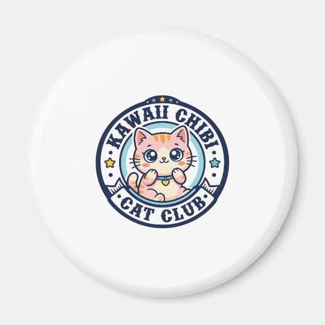 Imã Presente para Mãe de Gato Kawaii Chibi - Kawaii Ch (Frente)