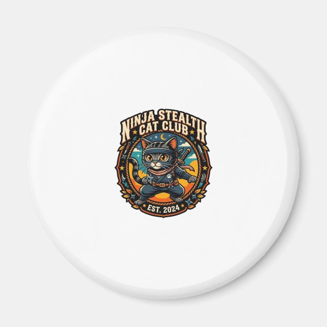 Imã Presente para Mãe de Gato Ninja Furtivo - Ninja Fu (Frente)