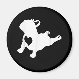 Imã Presente para o Bulldog Yoga Pose Love Heart Worko
