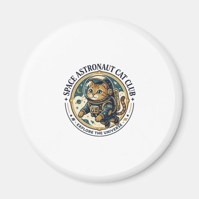 Imã Presente para Pai de Gato Astronauta Espacial - As (Frente)