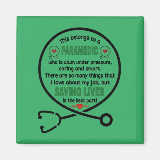 Imã Presente paramédico. Isto Pertence A Um paramédico (Frente)