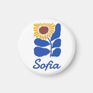 Imã Presente Personalizado com Nome Floral Retro Perso