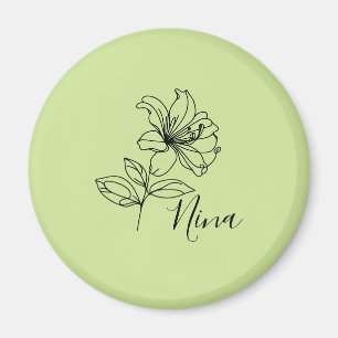 Imã Presente Personalizado da Flor de Nascimento Junho