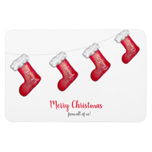Ímã Presente personalizado da meia do Natal da famíli