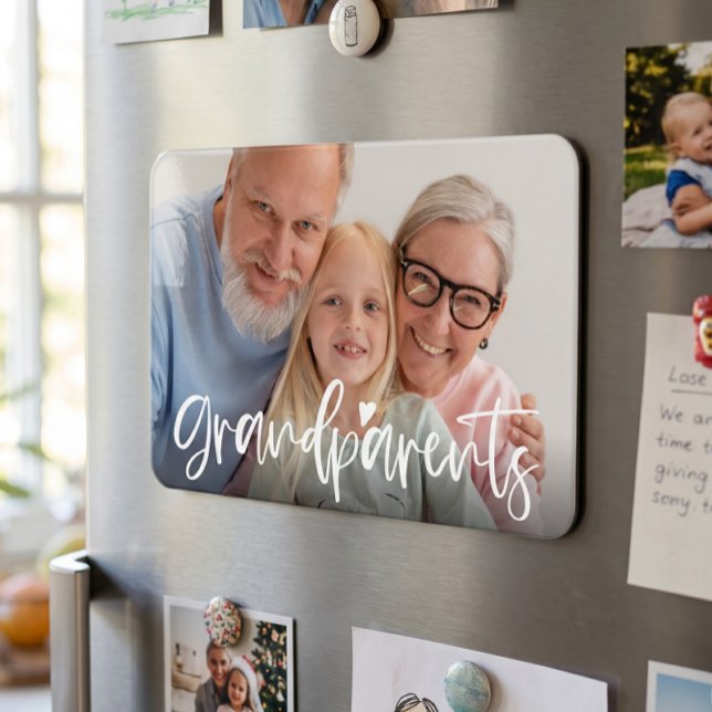 Ímã Presente Personalizado de Amor dos Avós com Foto (Criador carregado)