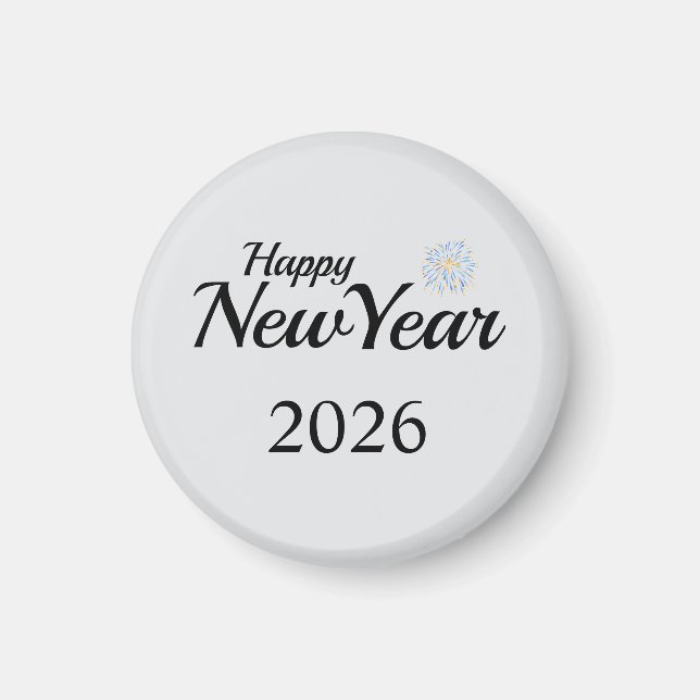 Imã Presente Personalizado de Ano Novo Feliz (Frente)