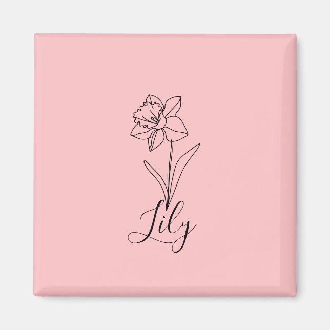 Imã Presente Personalizado de Flor de Nascimento do Na (Frente)