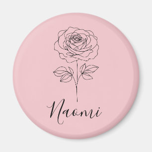 Imã Presente personalizado de Rosa de nascimento de ju