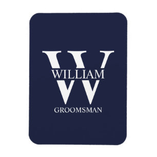Ímã Presente Personalizado para Padrinhos com Monogram