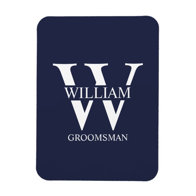 Ímã Presente Personalizado para Padrinhos com Monogram (Vertical)